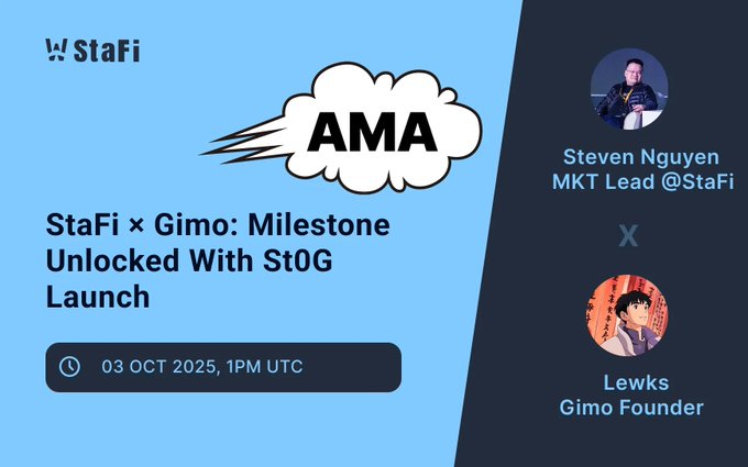 StaFi × Gimo AMA - Milestone Unlocked: st0G Launch & What’s Next