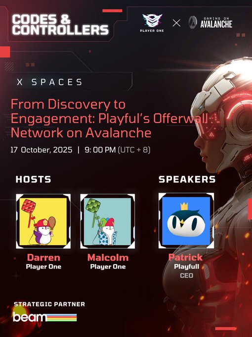 Player One AMA: From Discovery to Engagement: Playfull’s Offerwall Network on Avalanche