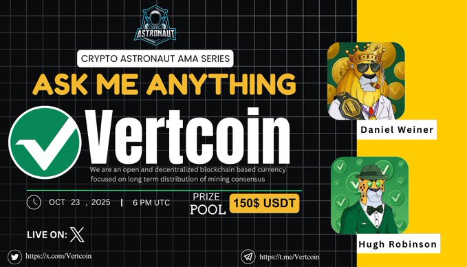Crypto Astronaut AMA Series with Vertcoin