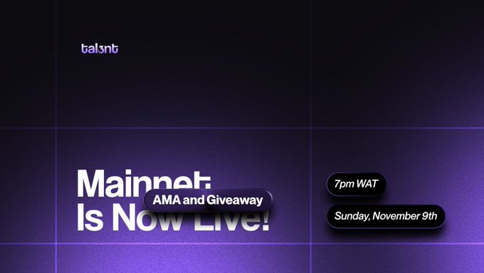 Tal3nt Mainnet AMA + Giveaway