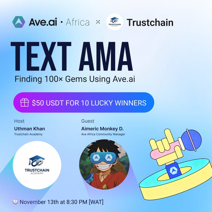 Trustchain Academy × Ave Africa AMA: Finding 100x Gems Using Ave.ai