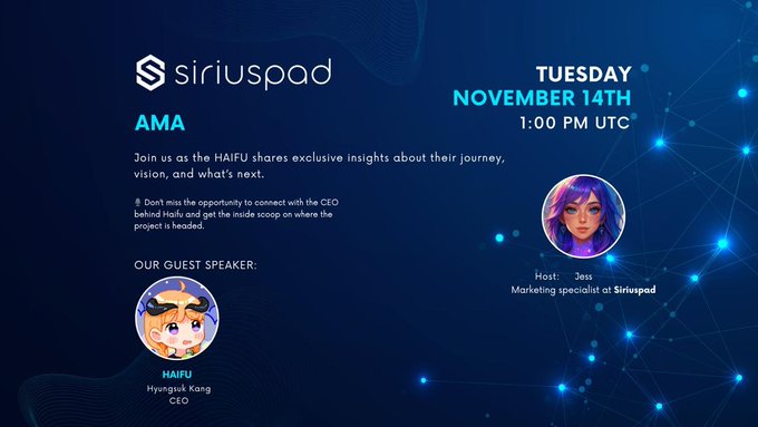 Siriuspad x Haifu AMA